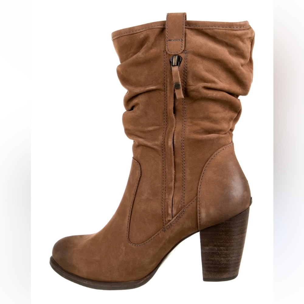 UGG Dayton Slouch Boots Brown Leather Stacked Heel Women’s Size 9, SEE PHOTOS